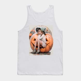 Halloween Pumpkin Girl Tank Top